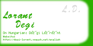 lorant degi business card